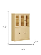 72" Yellow Solid Wood Six Door Two Drawer Pantry Or Storage Closet