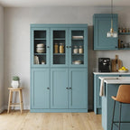 72" Aqua Solid Wood Six Door Two Drawer Pantry Or Storage Closet