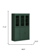 72" Green Solid Wood Six Door Two Drawer Pantry Or Storage Closet
