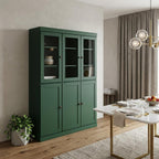 72" Green Solid Wood Six Door Two Drawer Pantry Or Storage Closet
