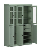 72" Sage Solid Wood Six Door Two Drawer Pantry Or Storage Closet