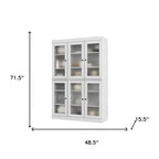 72" White Solid Wood Six Door Pantry Or Storage Closet