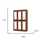 72" Coffee Solid Wood Six Door Pantry Or Storage Closet