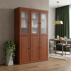 72" Coffee Solid Wood Six Door Pantry Or Storage Closet