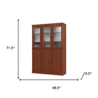 72" Coffee Solid Wood Six Door Pantry Or Storage Closet