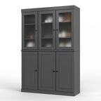 72" Gray Solid Wood Six Door Pantry Or Storage Closet