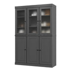 72" Gray Solid Wood Six Door Pantry Or Storage Closet