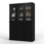 72" Black Solid Wood Six Door Pantry Or Storage Closet