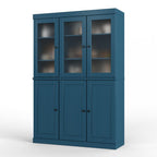 72" Teal Blue Solid Wood Six Door Pantry Or Storage Closet