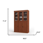 72" Coffee Solid Wood Six Door Pantry Or Storage Closet