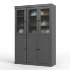 72" Gray Solid Wood Six Door Pantry Or Storage Closet