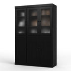 72" Black Solid Wood Six Door Pantry Or Storage Closet
