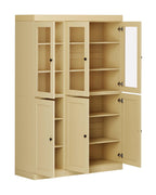 72" Yellow Solid Wood Six Door Pantry Or Storage Closet
