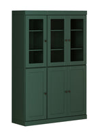 72" Green Solid Wood Six Door Pantry Or Storage Closet