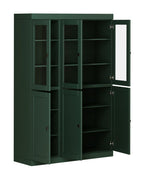 72" Green Solid Wood Six Door Pantry Or Storage Closet