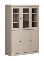 72" Beige Solid Wood Six Door Pantry Or Storage Closet