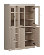 72" Beige Solid Wood Six Door Pantry Or Storage Closet