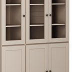 72" Beige Solid Wood Six Door Pantry Or Storage Closet
