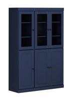 72" Navy Blue Solid Wood Six Door Pantry Or Storage Closet
