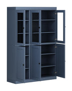 72" French Blue Solid Wood Six Door Pantry Or Storage Closet