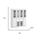 72" White Solid Wood 8 Two Drawer Pantry Or Storage Closet