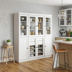 72" White Solid Wood 8 Two Drawer Pantry Or Storage Closet