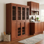 72" Coffee Solid Wood 8 Two Drawer Pantry Or Storage Closet