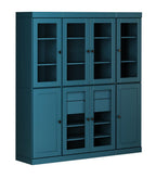 72" Black Solid Wood 8 Two Drawer Pantry Or Storage Closet