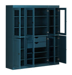 72" Black Solid Wood 8 Two Drawer Pantry Or Storage Closet