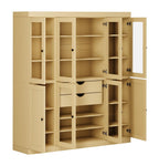 72" Yellow Solid Wood 8 Two Drawer Pantry Or Storage Closet