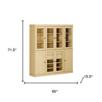 72" Yellow Solid Wood 8 Two Drawer Pantry Or Storage Closet