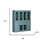 72" Aqua Solid Wood 8 Two Drawer Pantry Or Storage Closet