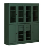 72" Green Solid Wood 8 Two Drawer Pantry Or Storage Closet