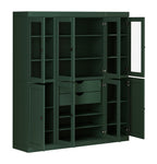 72" Green Solid Wood 8 Two Drawer Pantry Or Storage Closet