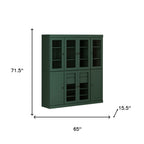 72" Green Solid Wood 8 Two Drawer Pantry Or Storage Closet