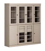 72" Beige Solid Wood 8 Two Drawer Pantry Or Storage Closet