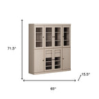 72" Beige Solid Wood 8 Two Drawer Pantry Or Storage Closet