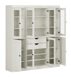 72" Off White Solid Wood 8 Two Drawer Pantry Or Storage Closet