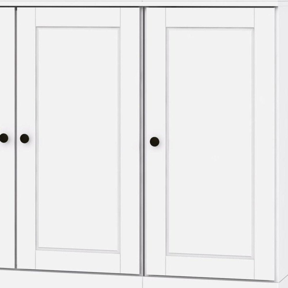 72" White Solid Wood 8 Two Drawer Pantry Or Storage Closet