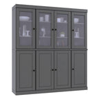 72" Gray Solid Wood 8 Two Drawer Pantry Or Storage Closet