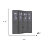 72" Gray Solid Wood 8 Two Drawer Pantry Or Storage Closet