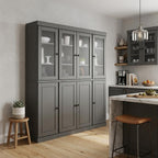 72" Gray Solid Wood 8 Two Drawer Pantry Or Storage Closet
