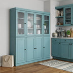 72" Aqua Solid Wood 8 Two Drawer Pantry Or Storage Closet