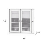 72" White Solid Wood 8 Two Drawer Pantry Or Storage Closet
