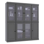 72" Gray Solid Wood 8 Two Drawer Pantry Or Storage Closet