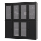 72" Black Solid Wood 8 Two Drawer Pantry Or Storage Closet