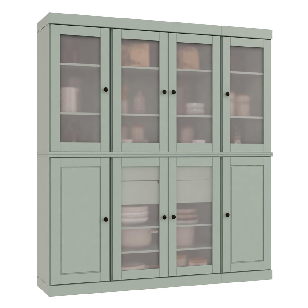72" Sage Solid Wood 8 Two Drawer Pantry Or Storage Closet