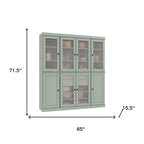 72" Sage Solid Wood 8 Two Drawer Pantry Or Storage Closet