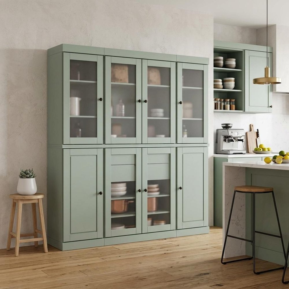 72" Sage Solid Wood 8 Two Drawer Pantry Or Storage Closet