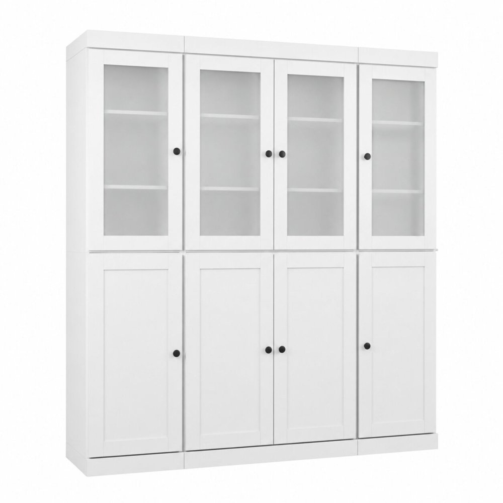 72" White Solid Wood 8 Pantry Or Storage Closet